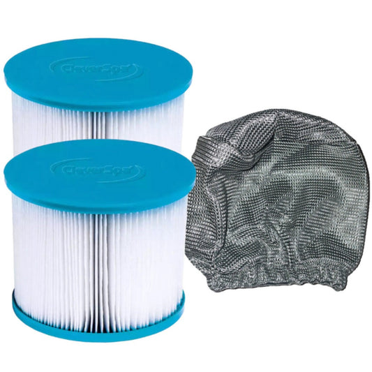 CleverSpa Bundle - 2 hot tub filters & filter sock cover.