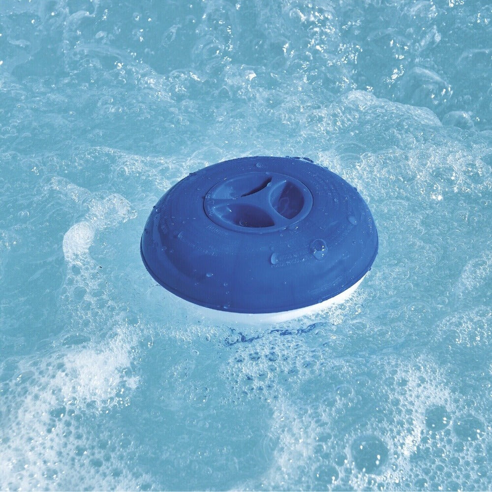 CleverSpa Floating Chemical Dispenser - being used in a hot tub.