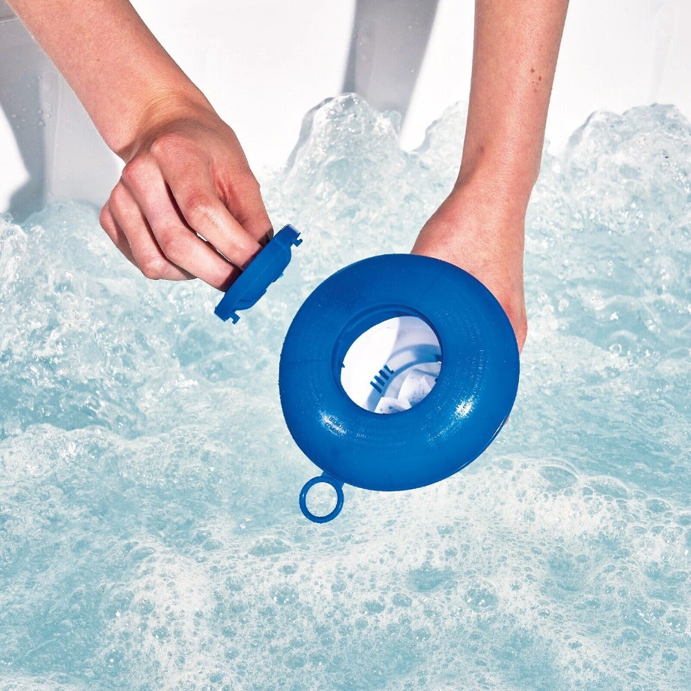 CleverSpa Floating Chemical Dispenser - set up.