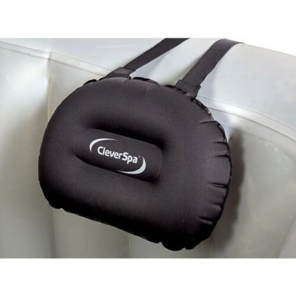 CleverSpa Inflatable Headrest - being used in a hot tub.