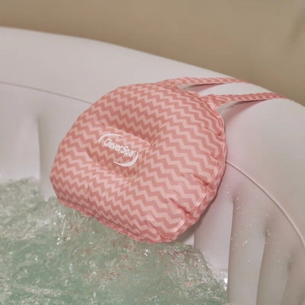 CleverSpa Pink Zig Zag Headrest - set up.