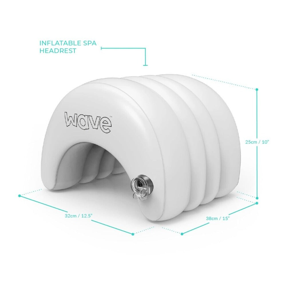 Wave Spa Inflatable Headrest - dimensions.